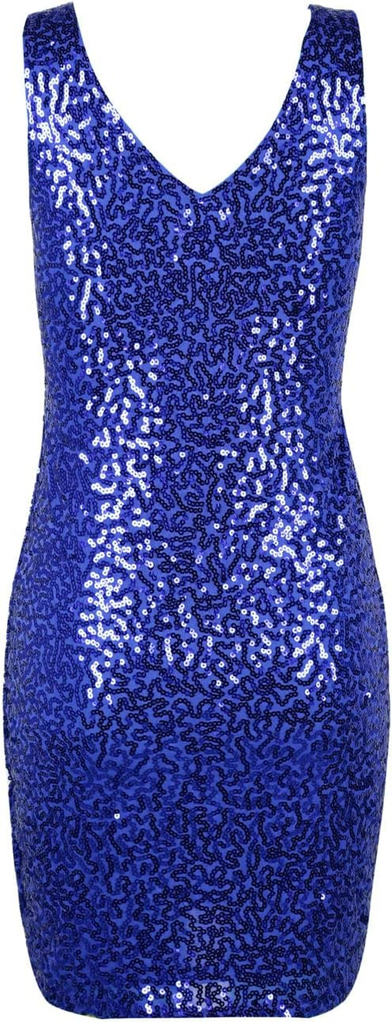 Women'S Sequin Cocktail Dress V Neck Bodycon Glitter Party Dress