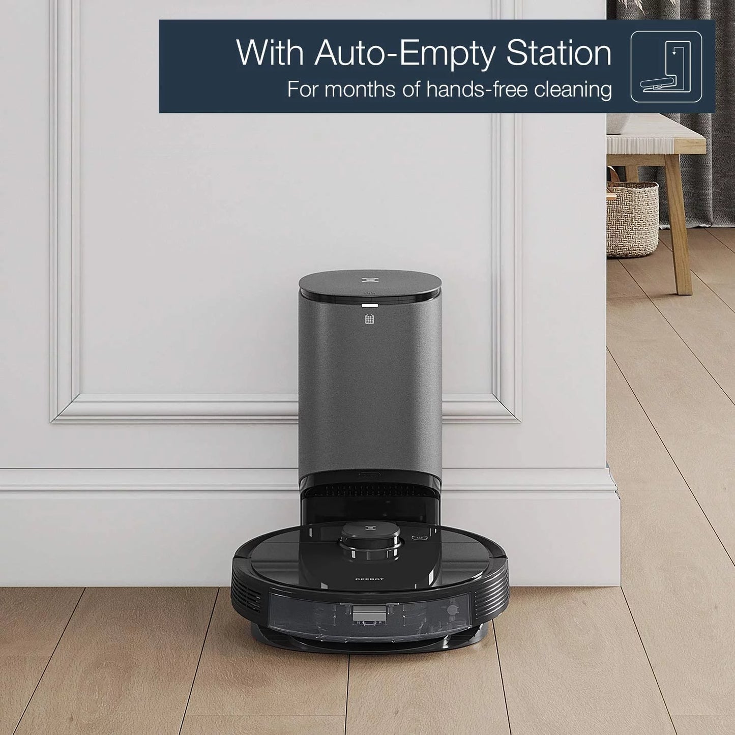 DEEBOT N8+ Robotic Vacuum and Mop with Advanced Laser Mapping and Automatic Emptying Station