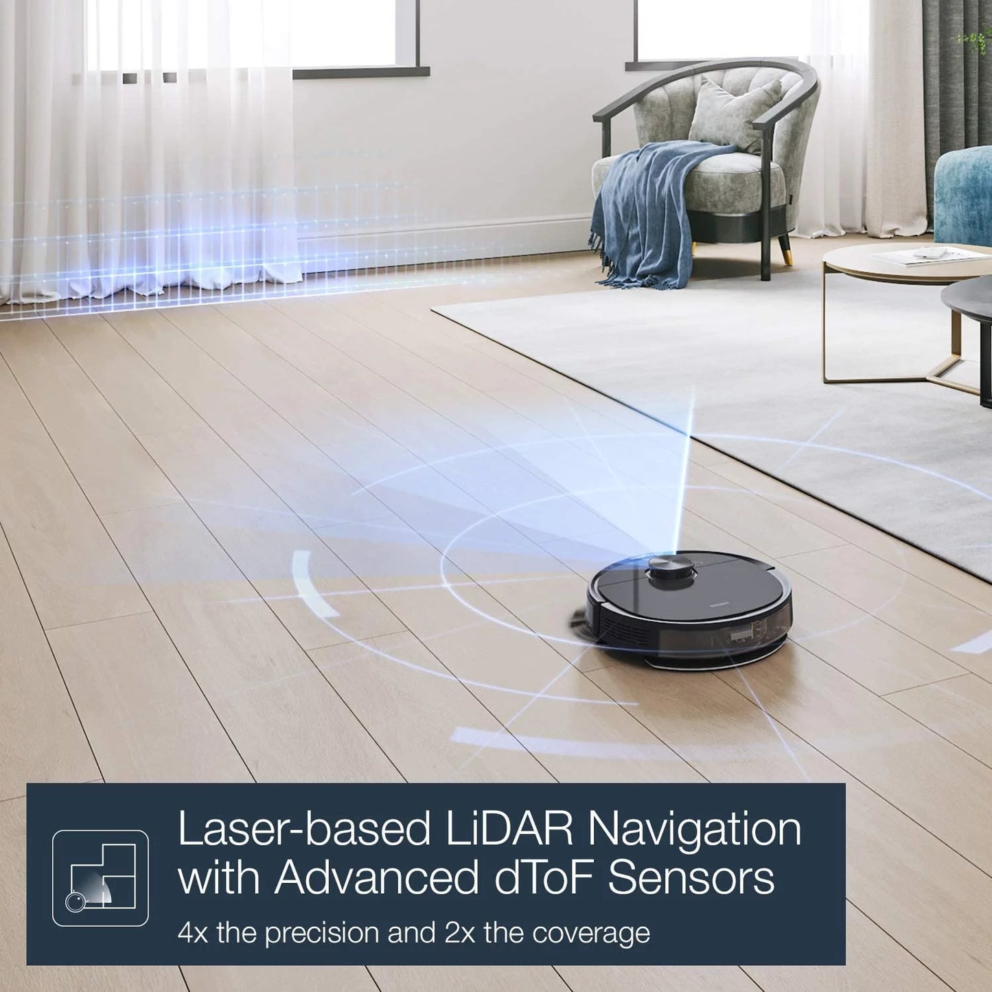 DEEBOT N8+ Robotic Vacuum and Mop with Advanced Laser Mapping and Automatic Emptying Station