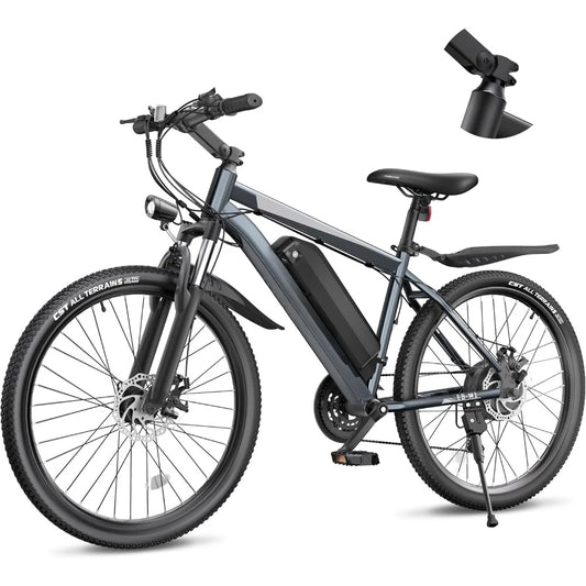 Electric Bike 26'', up to 50 Miles 21.7MPH with 48V 374.4WH Removable Battery, Adjustable Stem, Fenders,Lockable Suspension Fork