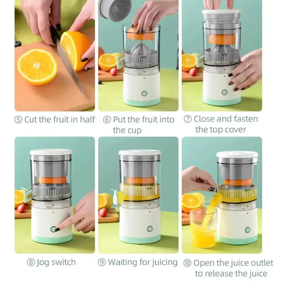 Household Electric Juicer Portable Juice Squeezer USB Rechargeable Wireless Fruit Blender Mini Automatic Fruit Juicer