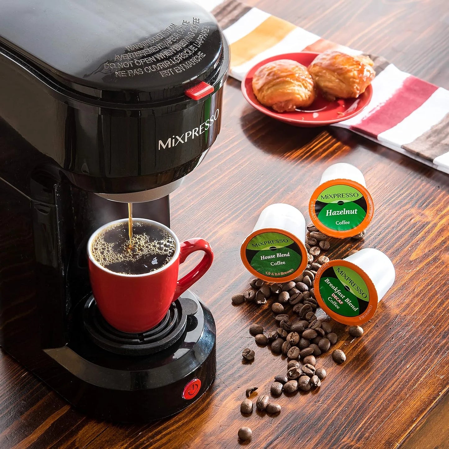 Compact 2-in-1 Single Serve Coffee Maker, K-Cup Compatible, 14 Oz, Black