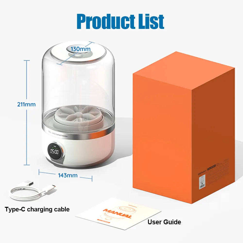 Portable Cordless Washing Machine,Usb Rechargeable, Mini Washer for /Underwear/Socks/Baby Clothes Home Travel Laundry Bucket