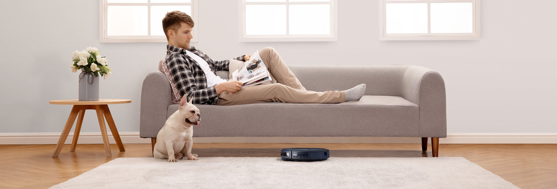 25C Wi-Fi Enabled Robot Vacuum Cleaner, Ideal for Pet Hair Removal, Ultra-Quiet and Slim Design