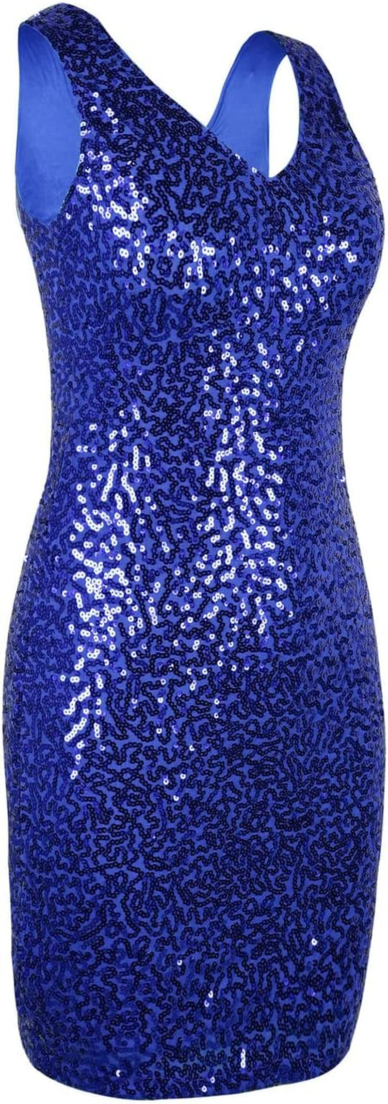 Women'S Sequin Cocktail Dress V Neck Bodycon Glitter Party Dress