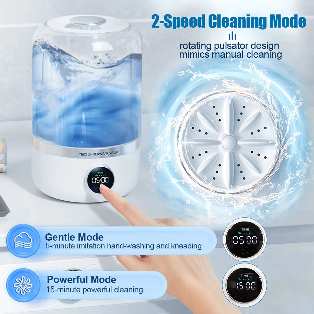 Portable Cordless Washing Machine,Usb Rechargeable, Mini Washer for /Underwear/Socks/Baby Clothes Home Travel Laundry Bucket