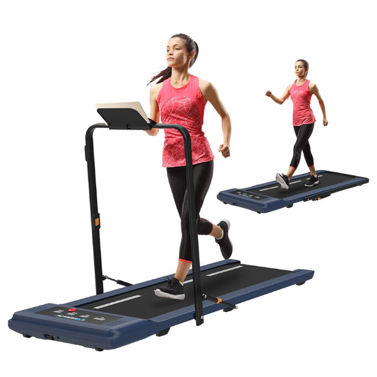 Electric Walking Desk Treadmill, Blue, 400 lb Capacity