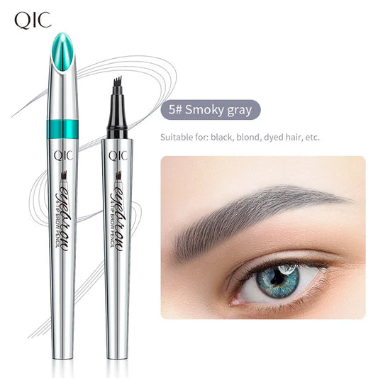 Four-Jaw Ultra-Fine Liquid Eyebrow Pencil 3D Waterproof Tip Tattoo Cosmetic Long Lasting Natural Dark Brown Liquid Eye Brow Pen