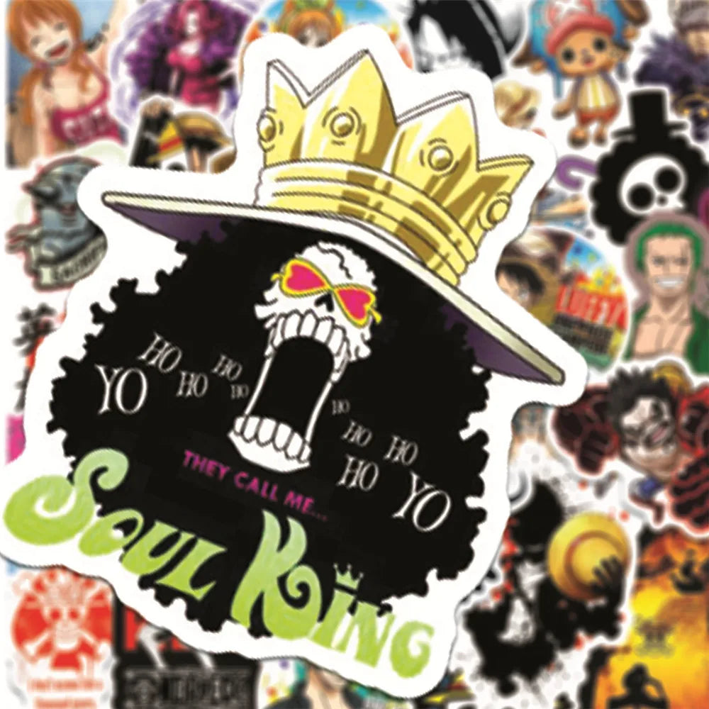 50Pcs One Piece Sticker Pack Waterproof Anime Stickers Cute Phone Case Kawaii Packaging Laptop Skin DIY Stationery Stickers