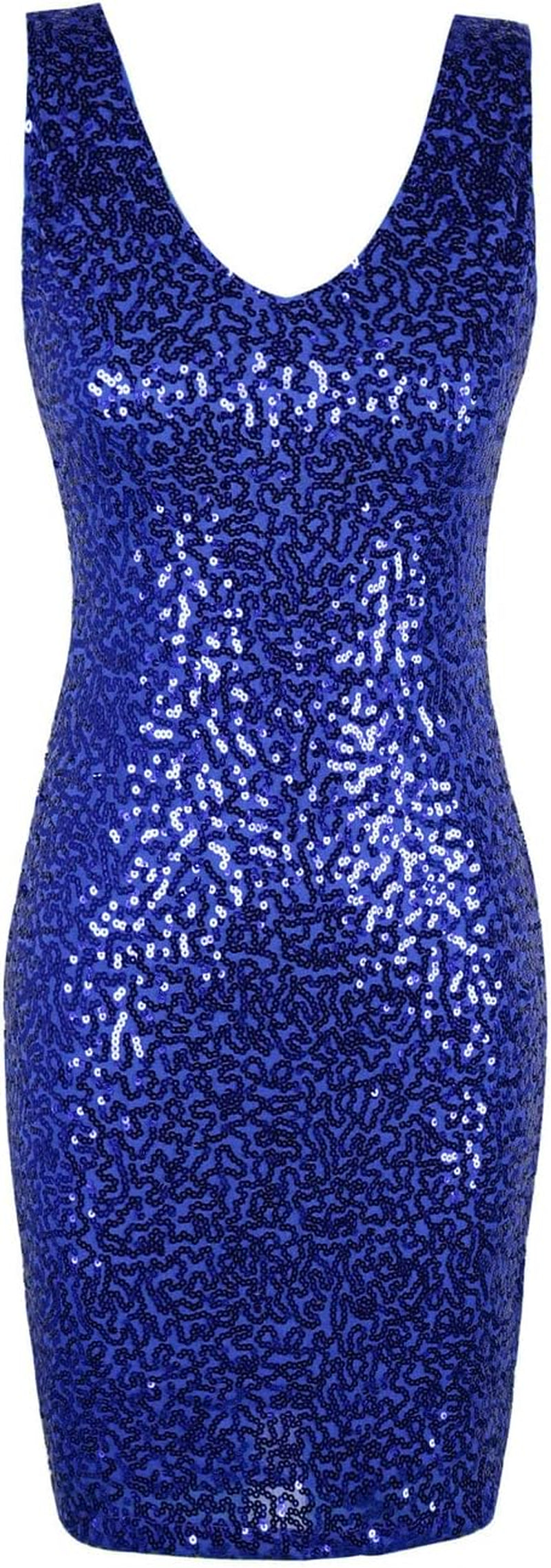 Women'S Sequin Cocktail Dress V Neck Bodycon Glitter Party Dress